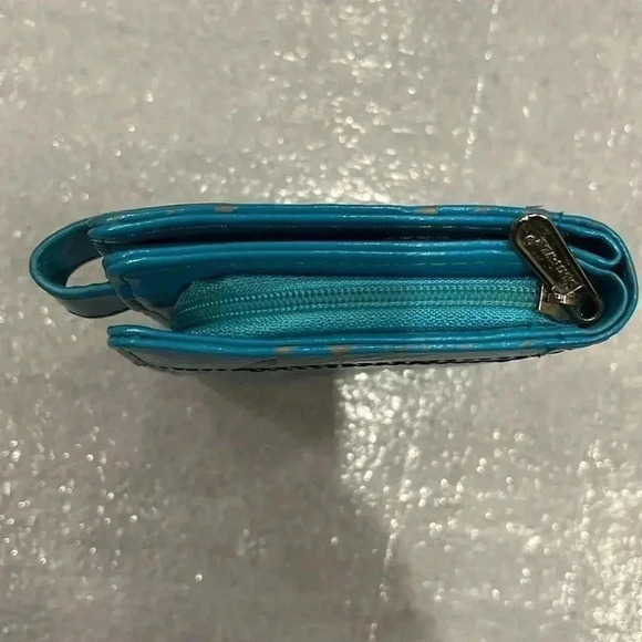 ❤️2/$30❤️Shagwear Dance Inspirational Pattern  Zipper Wallet Blue Faux Leather - Picture 4 of 7